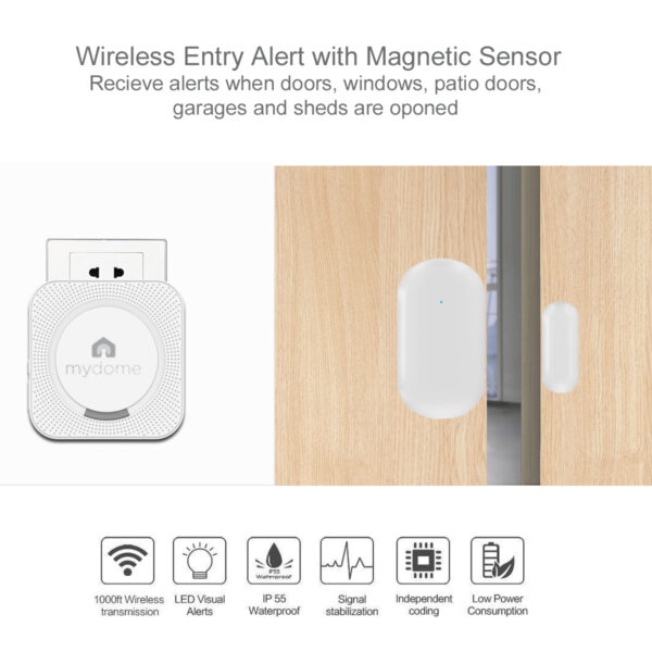 Door sensor mydome home security wireless doorbell