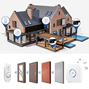 Arctic square II wireless doorbell kit home alert